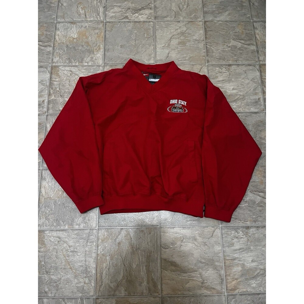 Vintage Ohio State National Championship 2007 Red Windbreaker Pullover Small Men